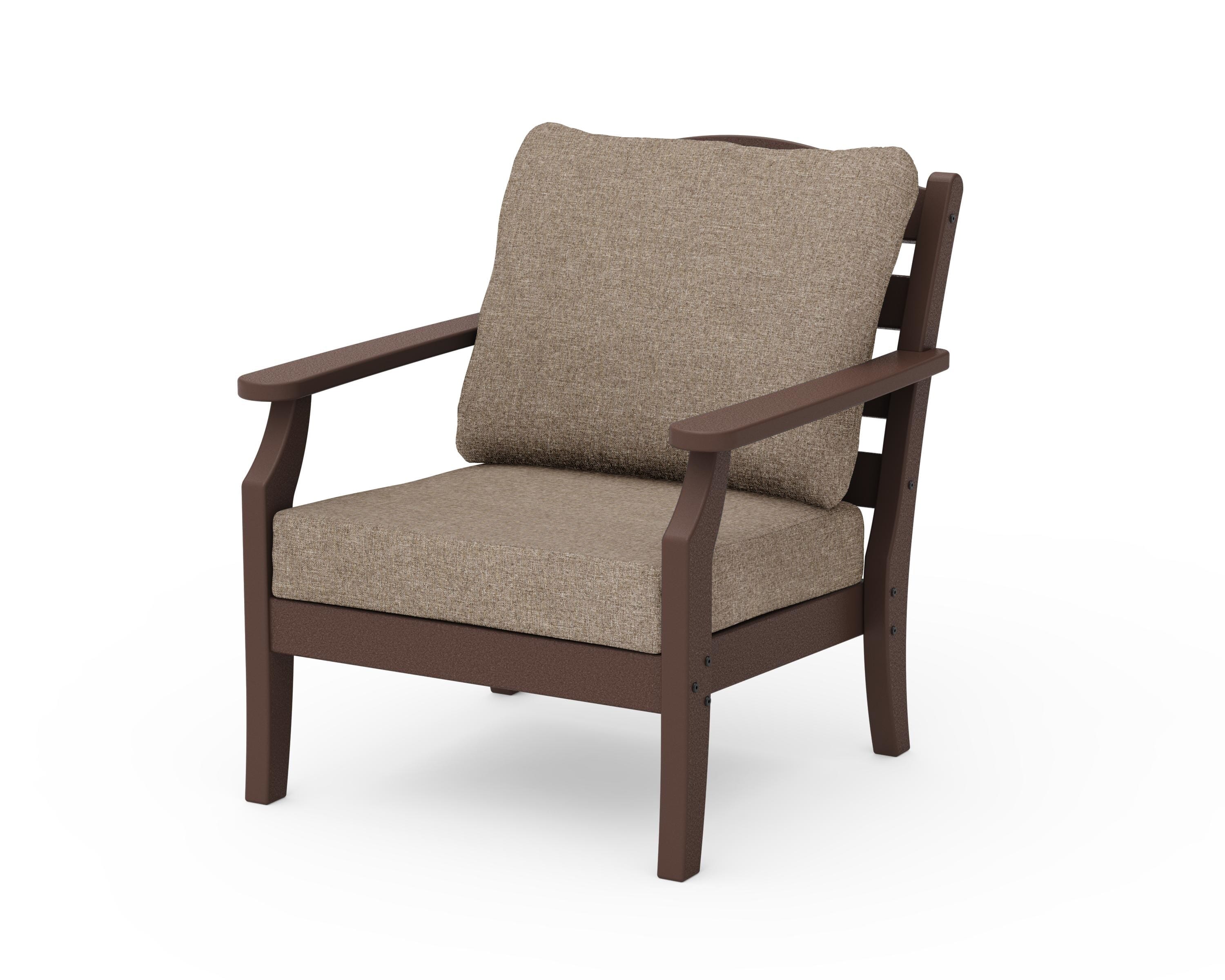 Draper James™ by  POLYWOOD® Savannah Deep Seating Chair in Mahogany / Spiced Burlap