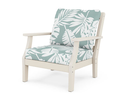 Martha Stewart by POLYWOOD® Chinoiserie Deep Seating Chair in Sand / Leaf Glacier Spa