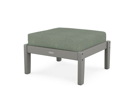 Martha Stewart by POLYWOOD® Chinoiserie Deep Seating Ottoman in Slate Grey / Cast Sage