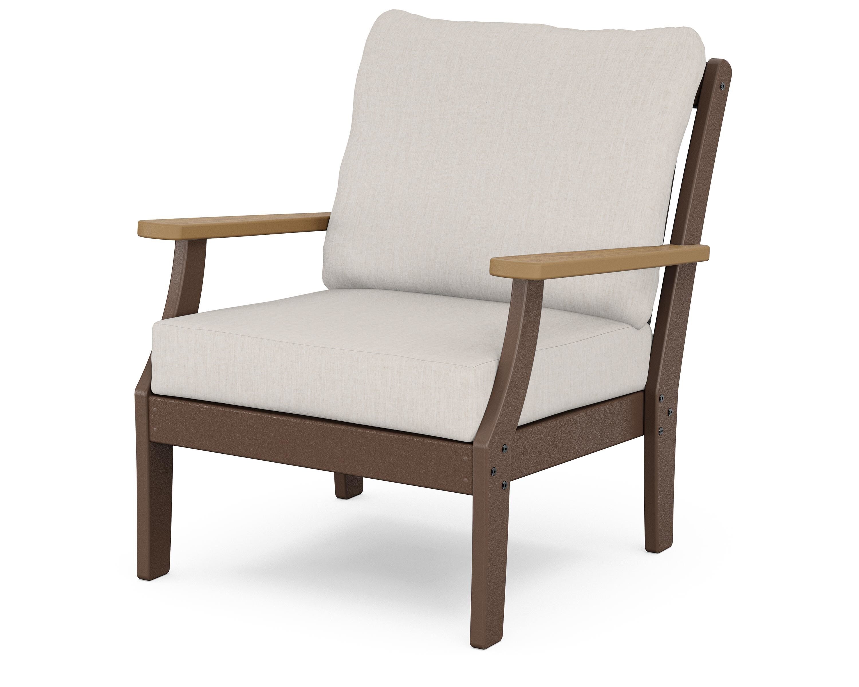 POLYWOOD® Braxton Deep Seating Chair in Mahogany / Natural / Cast Ash
