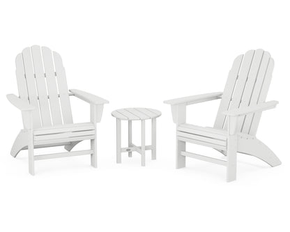 POLYWOOD® Vineyard 3-Piece Curveback Adirondack Set in White