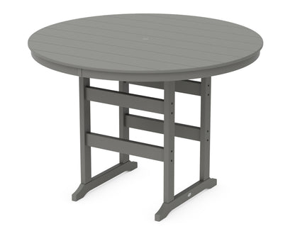 POLYWOOD® 60" Round Farmhouse Bar Table in Slate Grey