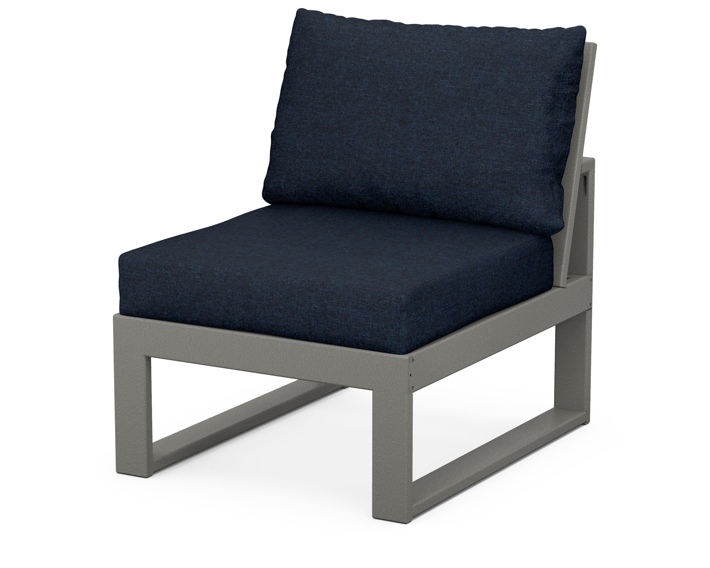 Unbranded Modular Armless Chair in Slate Grey / Marine Indigo