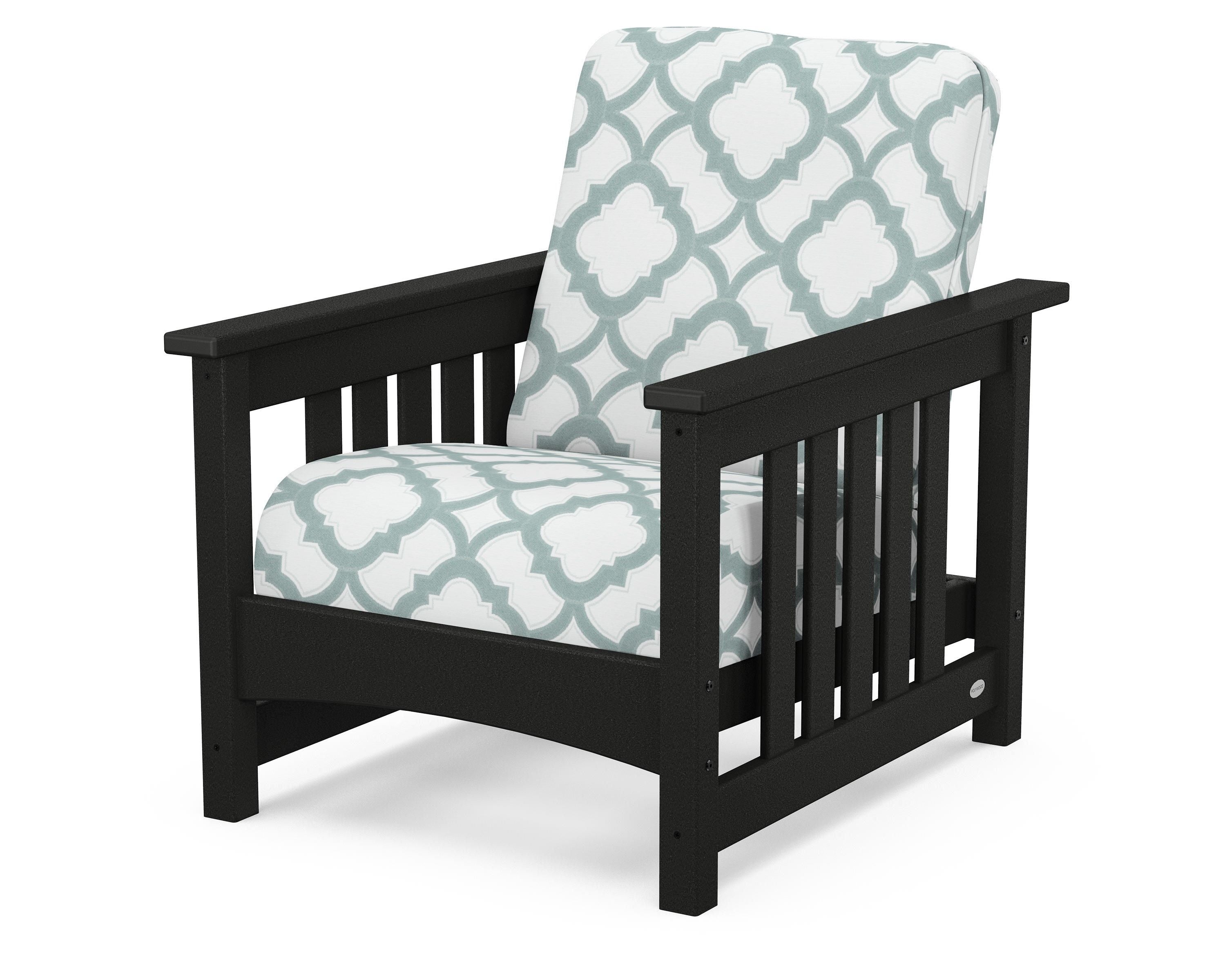 POLYWOOD® Club Mission Chair in Black / Trellis Glacier Spa
