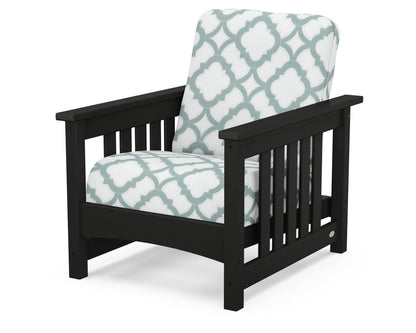 POLYWOOD® Club Mission Chair in Black / Trellis Glacier Spa
