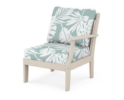 POLYWOOD® Braxton Modular Right Arm Chair in Sand / Leaf Glacier Spa