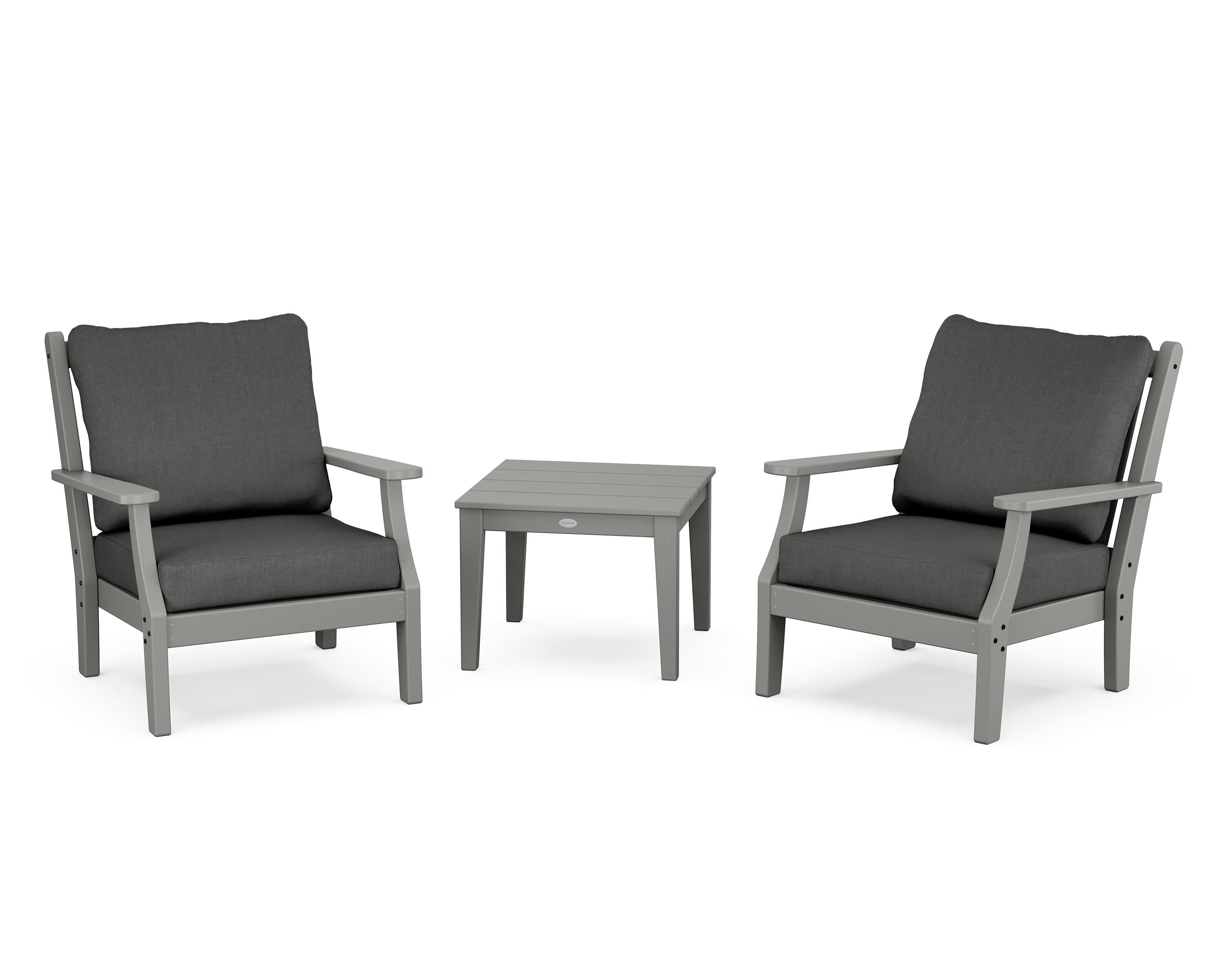 Country Living Wovendale 3-Piece Deep Seating Set in Slate Grey / Spectrum Carbon