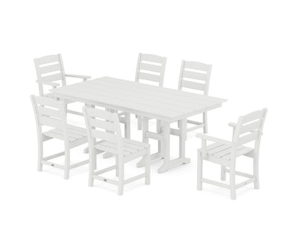 POLYWOOD® Lakeside 7-Piece Farmhouse Dining Set in White