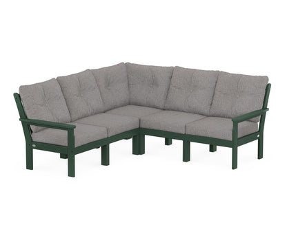 POLYWOOD® Vineyard 5-Piece Sectional in Green / Grey Mist