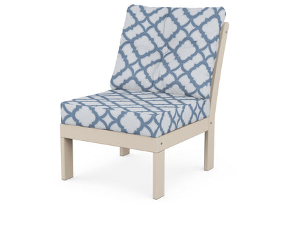POLYWOOD® Vineyard Modular Armless Chair in Sand / Trellis Sky Blue