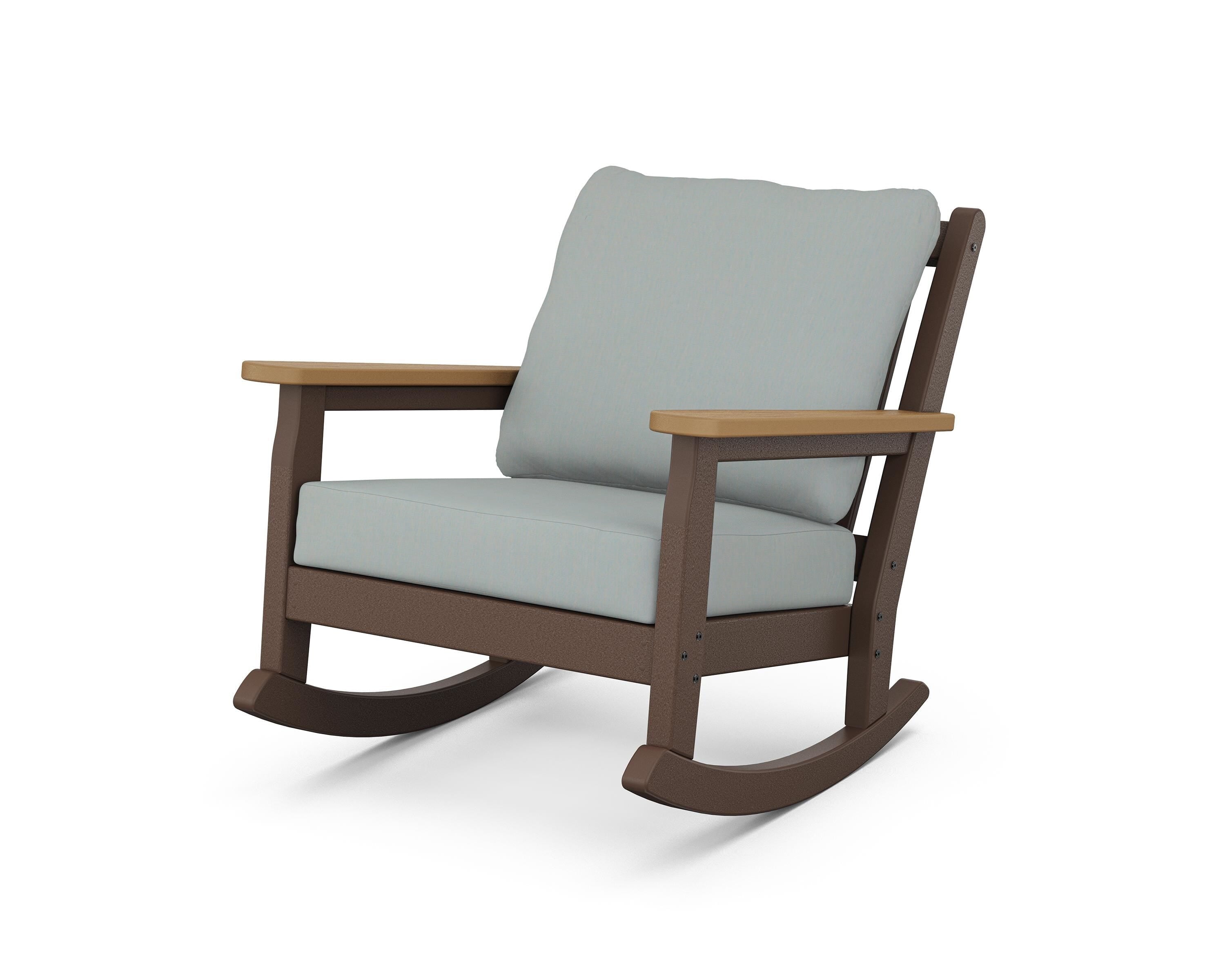 POLYWOOD® Chippendale Deep Seating Rocking Chair in Mahogany / Natural / Spa
