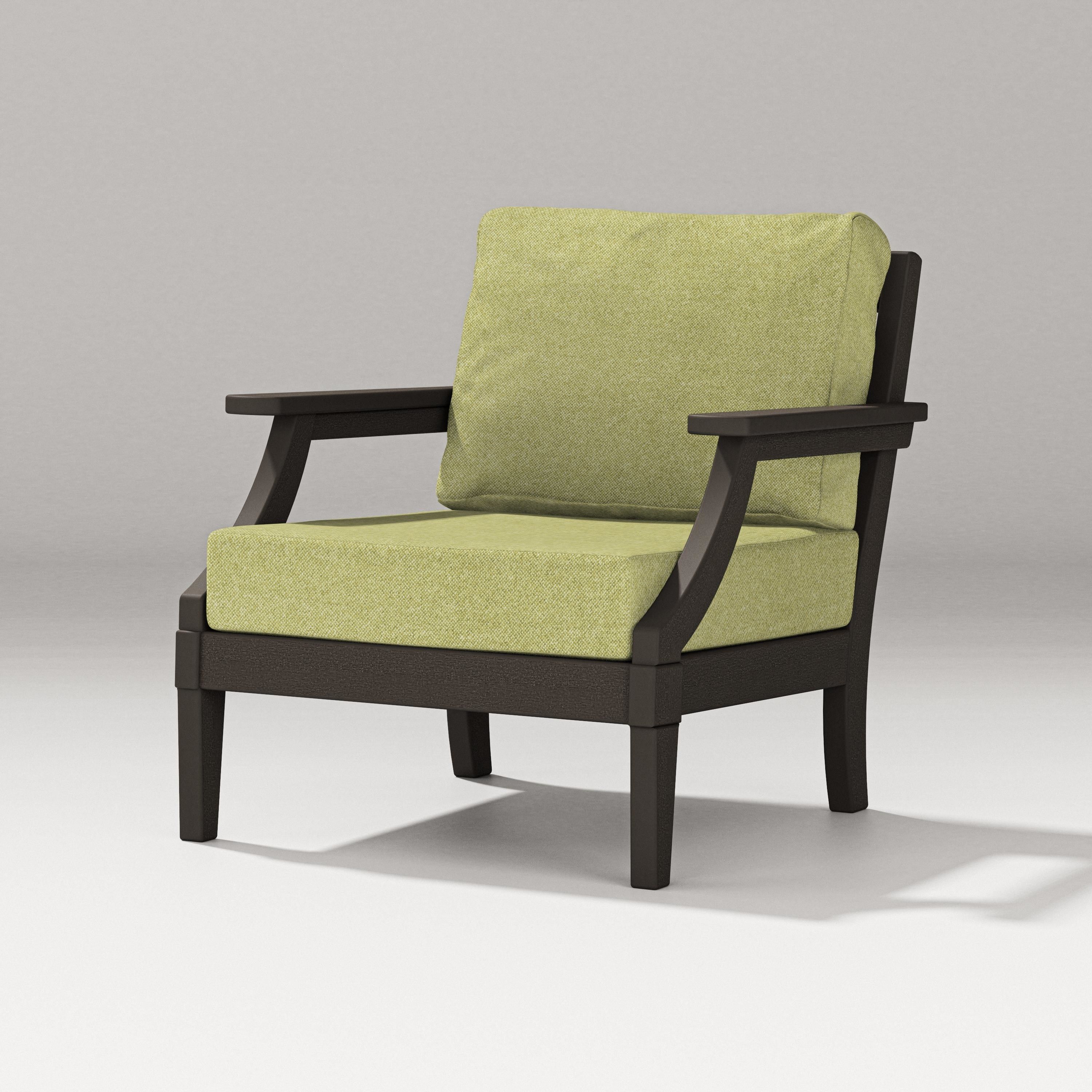 PW Designer Series Estate Lounge Chair in Vintage Coffee / Chartreuse Boucle