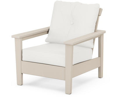 POLYWOOD® Prescott Deep Seating Chair in Sand / Natural Linen
