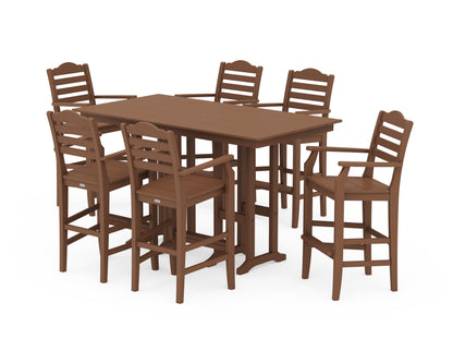 Draper James™ by  POLYWOOD® Savannah Arm Chair 7-Piece Farmhouse Bar Set in Teak