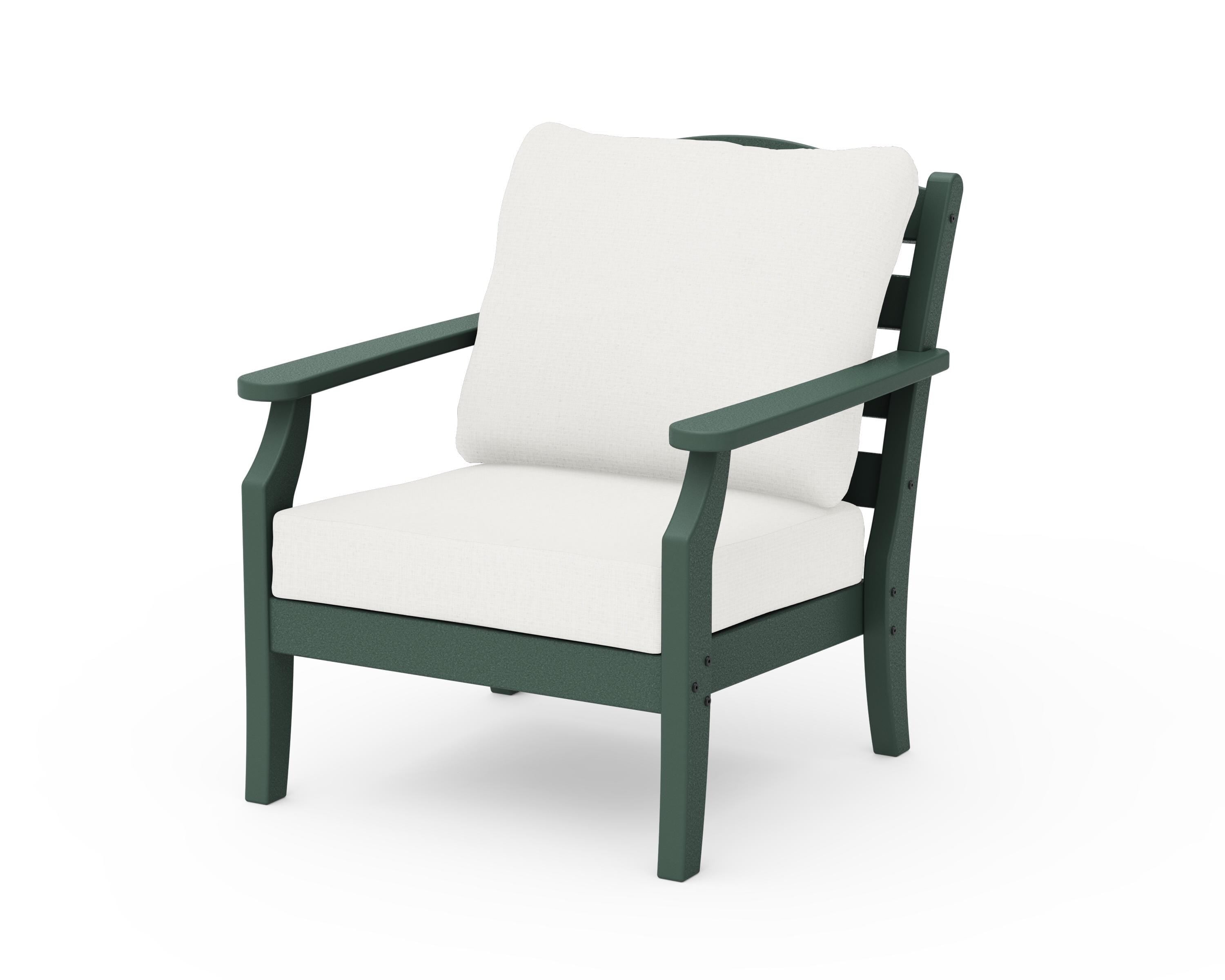 Draper James™ by  POLYWOOD® Savannah Deep Seating Chair in Green / Natural Linen