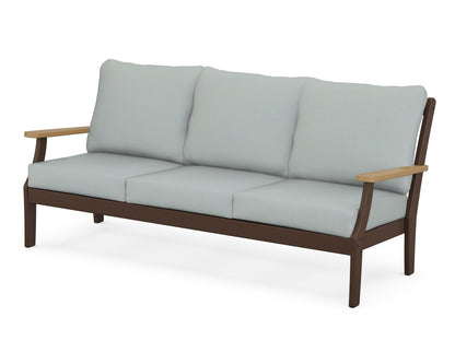 POLYWOOD® Braxton Deep Seating Sofa in Mahogany / Natural / Spa