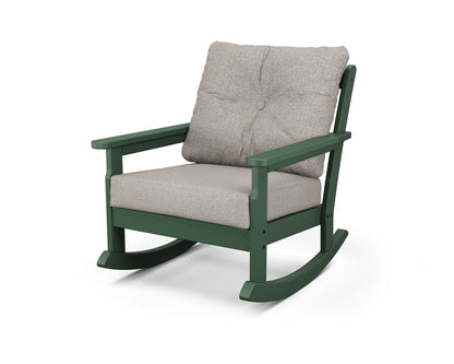 POLYWOOD® Vineyard Deep Seating Rocking Chair in Green / Weathered Tweed