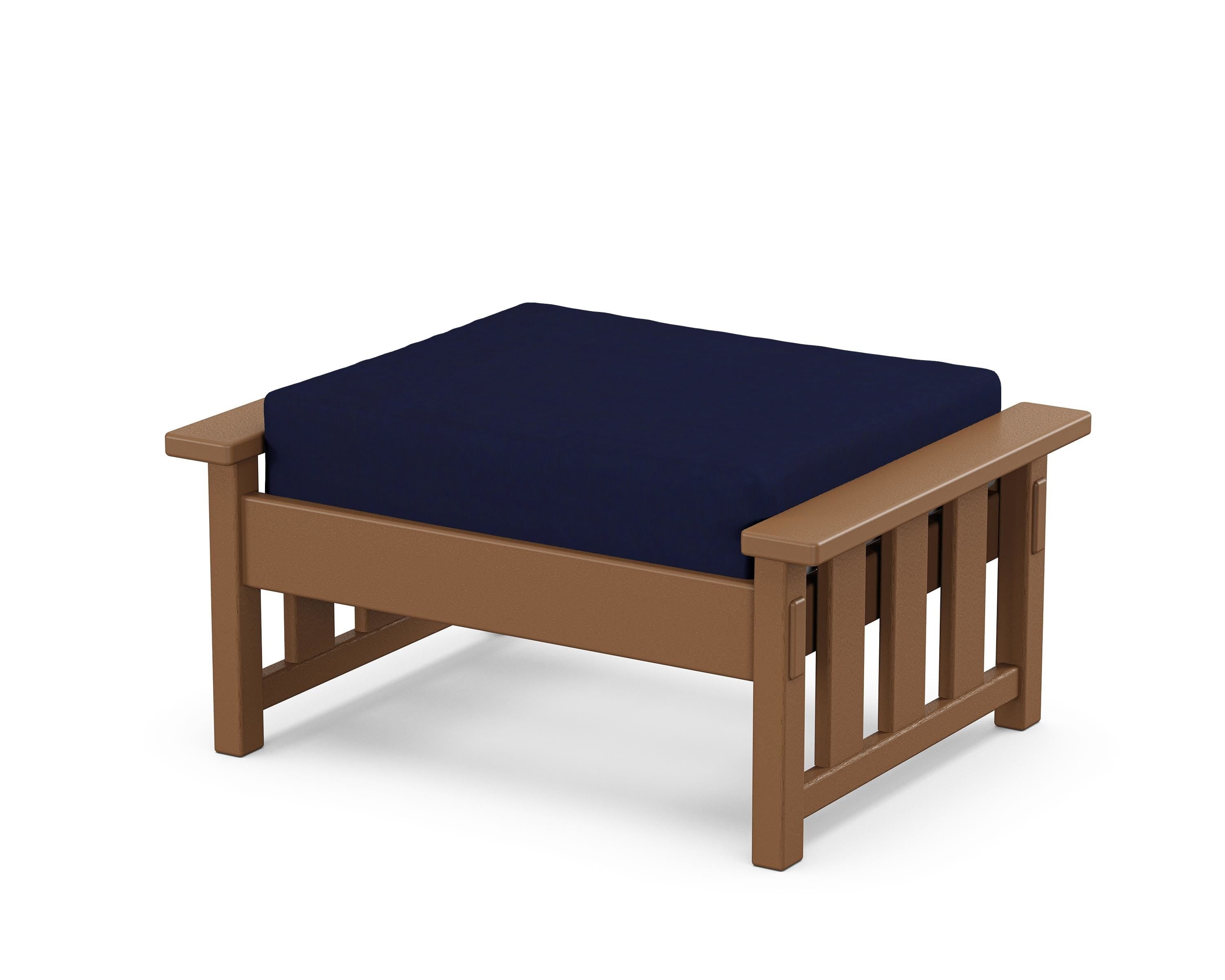 Martha Stewart by POLYWOOD® Acadia Deep Seating Ottoman in Teak / Navy