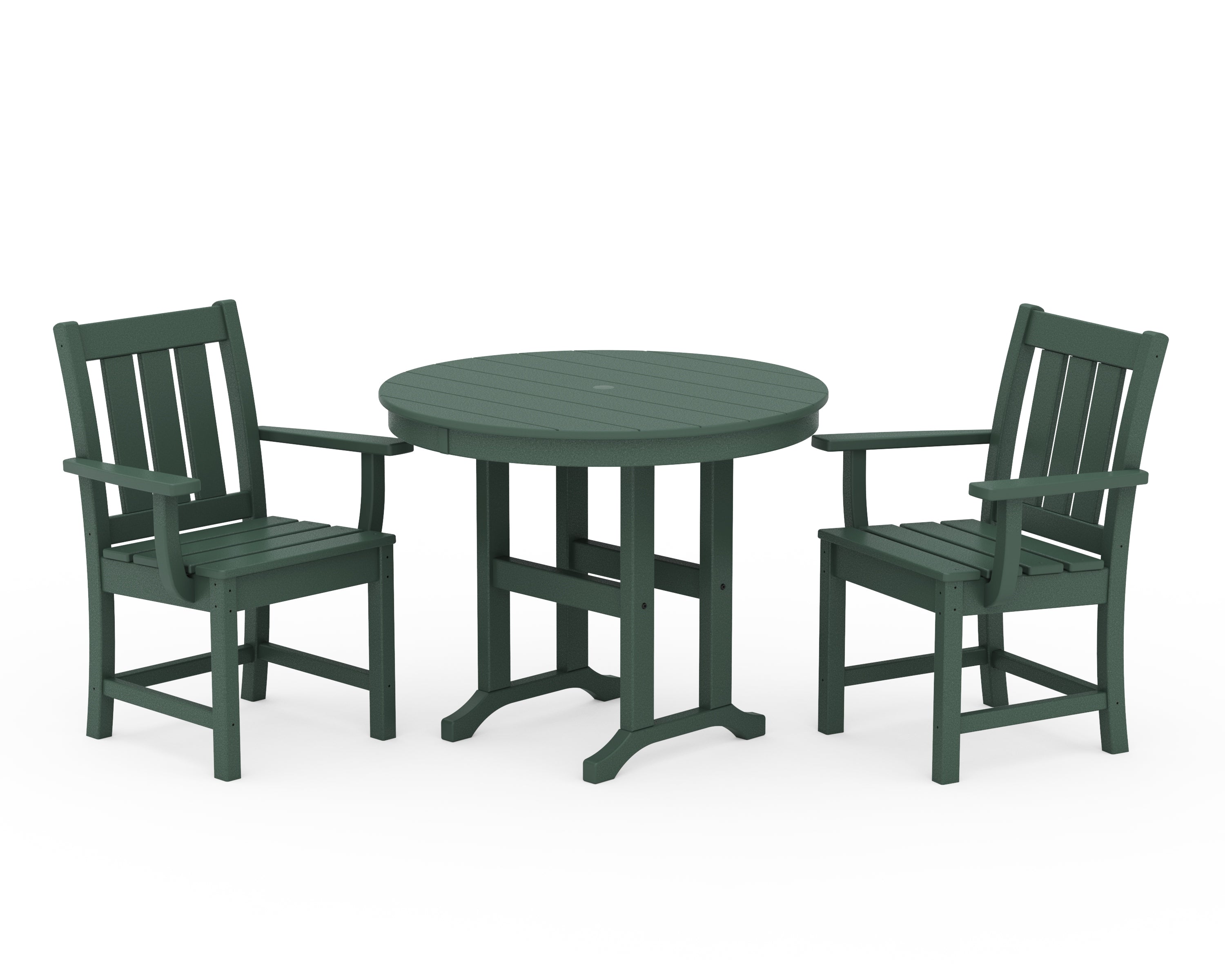 POLYWOOD® Oxford 3-Piece Farmhouse Dining Set in Green