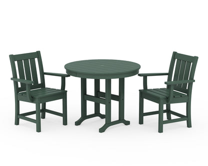 POLYWOOD® Oxford 3-Piece Farmhouse Dining Set in Green