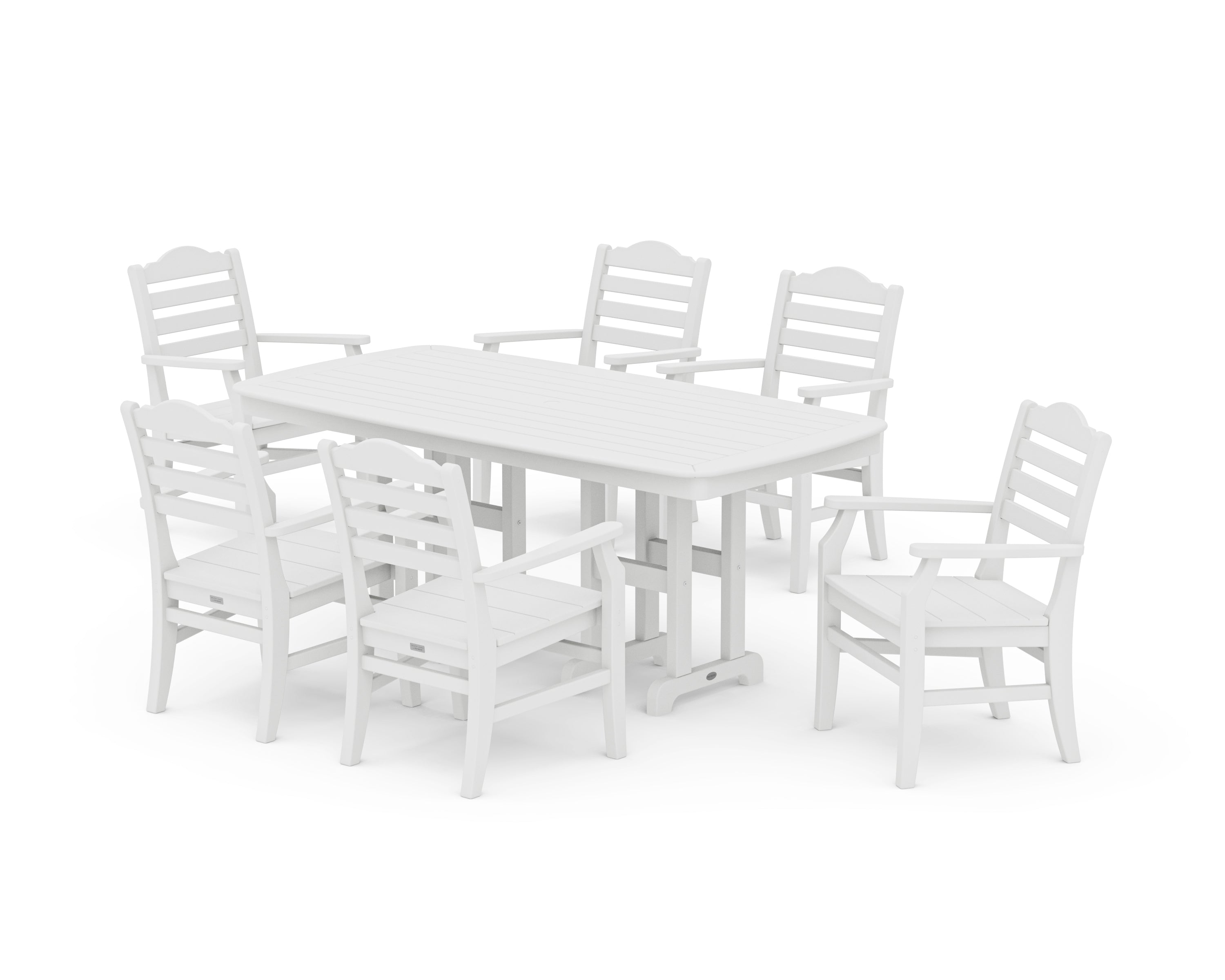 POLYWOOD® Savannah Arm Chair 7-Piece Dining Set in White