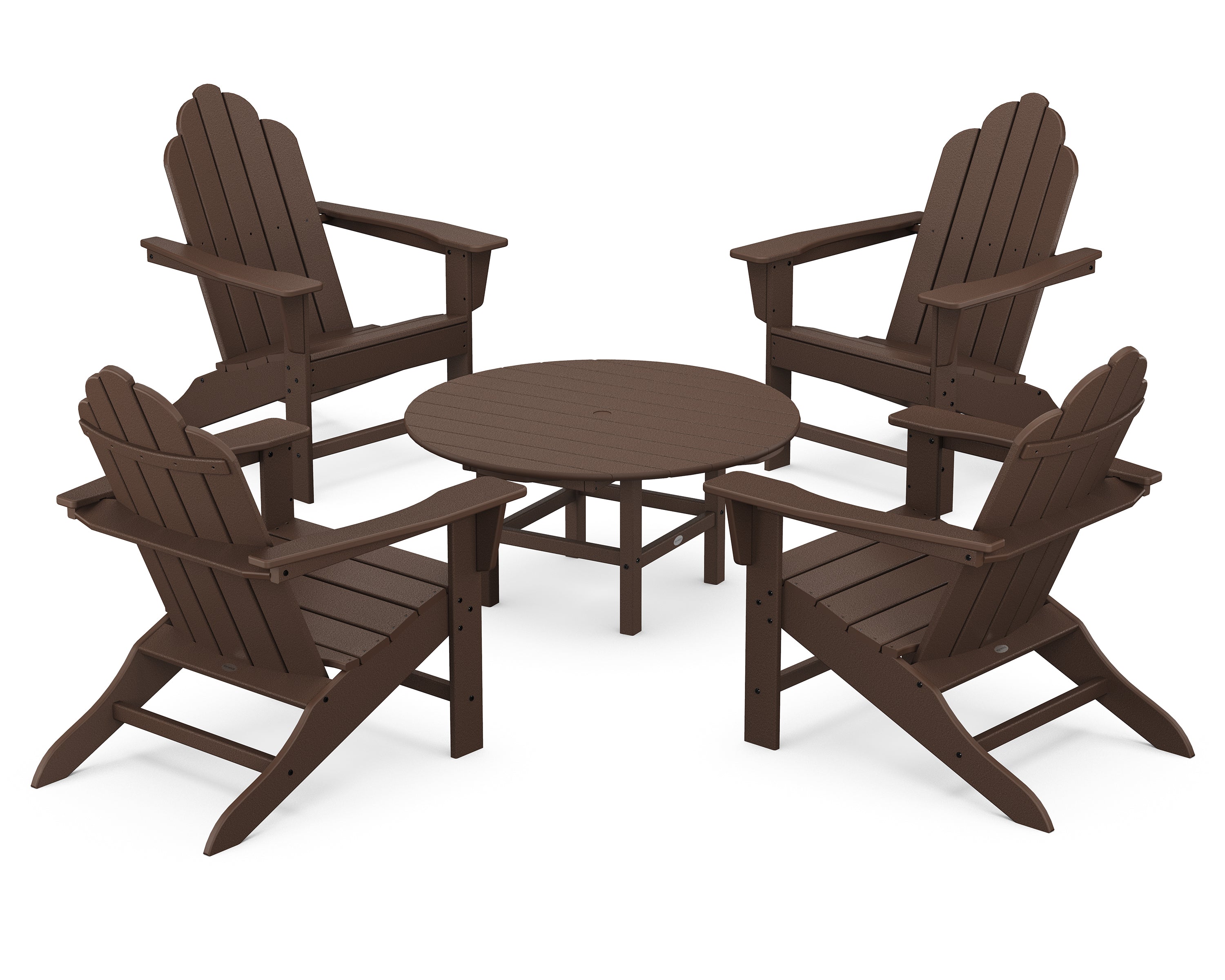 POLYWOOD® Long Island Adirondack 5-Piece Conversation Group in Mahogany