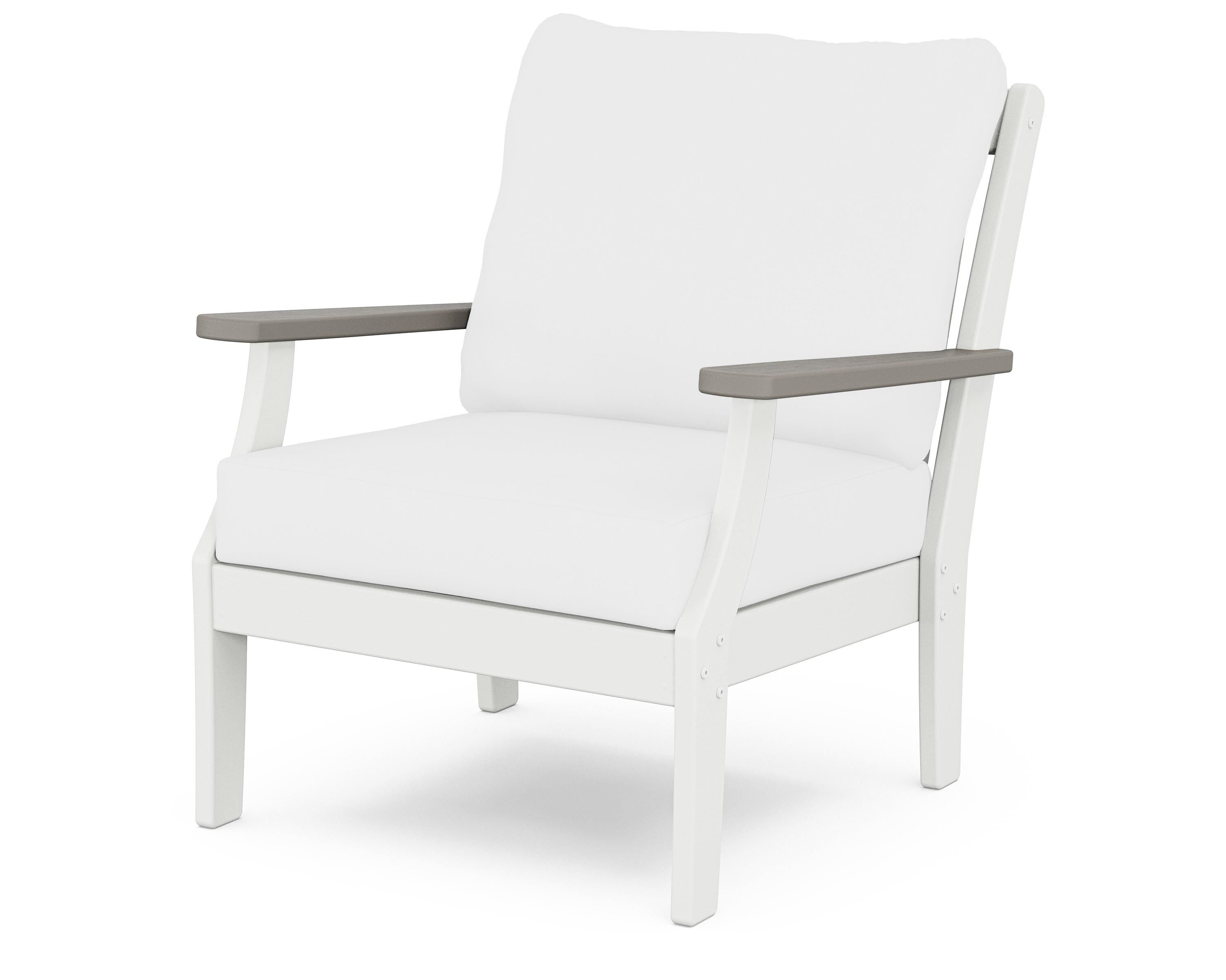 POLYWOOD® Braxton Deep Seating Chair in White / Driftwood / Natural