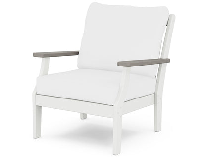 POLYWOOD® Braxton Deep Seating Chair in White / Driftwood / Natural