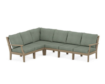 POLYWOOD® Braxton Modular 6-Piece Deep Seating Set in Vintage Sahara / Cast Sage