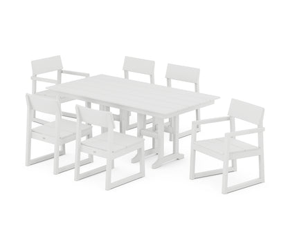 POLYWOOD® EDGE 7-Piece Farmhouse Dining Set in White
