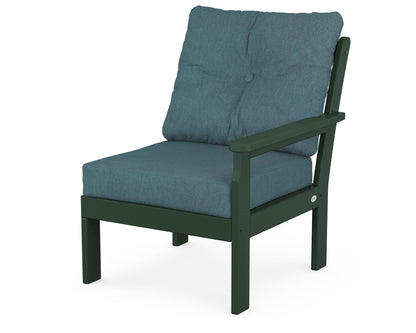 POLYWOOD® Vineyard Modular Right Arm Chair in Green / Ocean Teal
