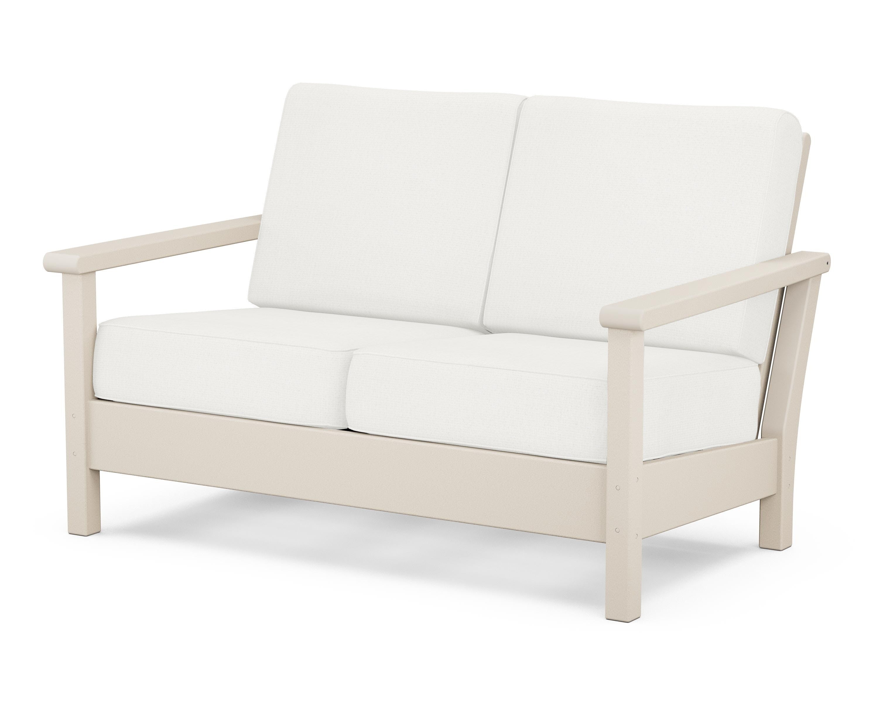 POLYWOOD® Harbour Deep Seating Loveseat in Sand / Natural Linen