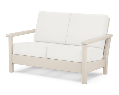 POLYWOOD® Harbour Deep Seating Loveseat in Sand / Natural Linen