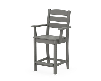 POLYWOOD® Lakeside Counter Arm Chair in Slate Grey