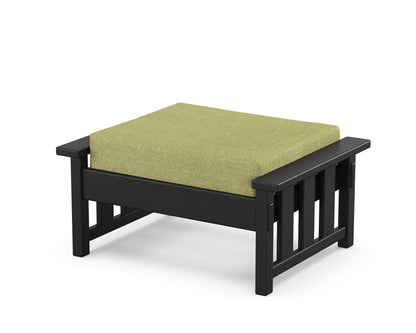 Martha Stewart by POLYWOOD® Acadia Deep Seating Ottoman in Black / Chartreuse Boucle
