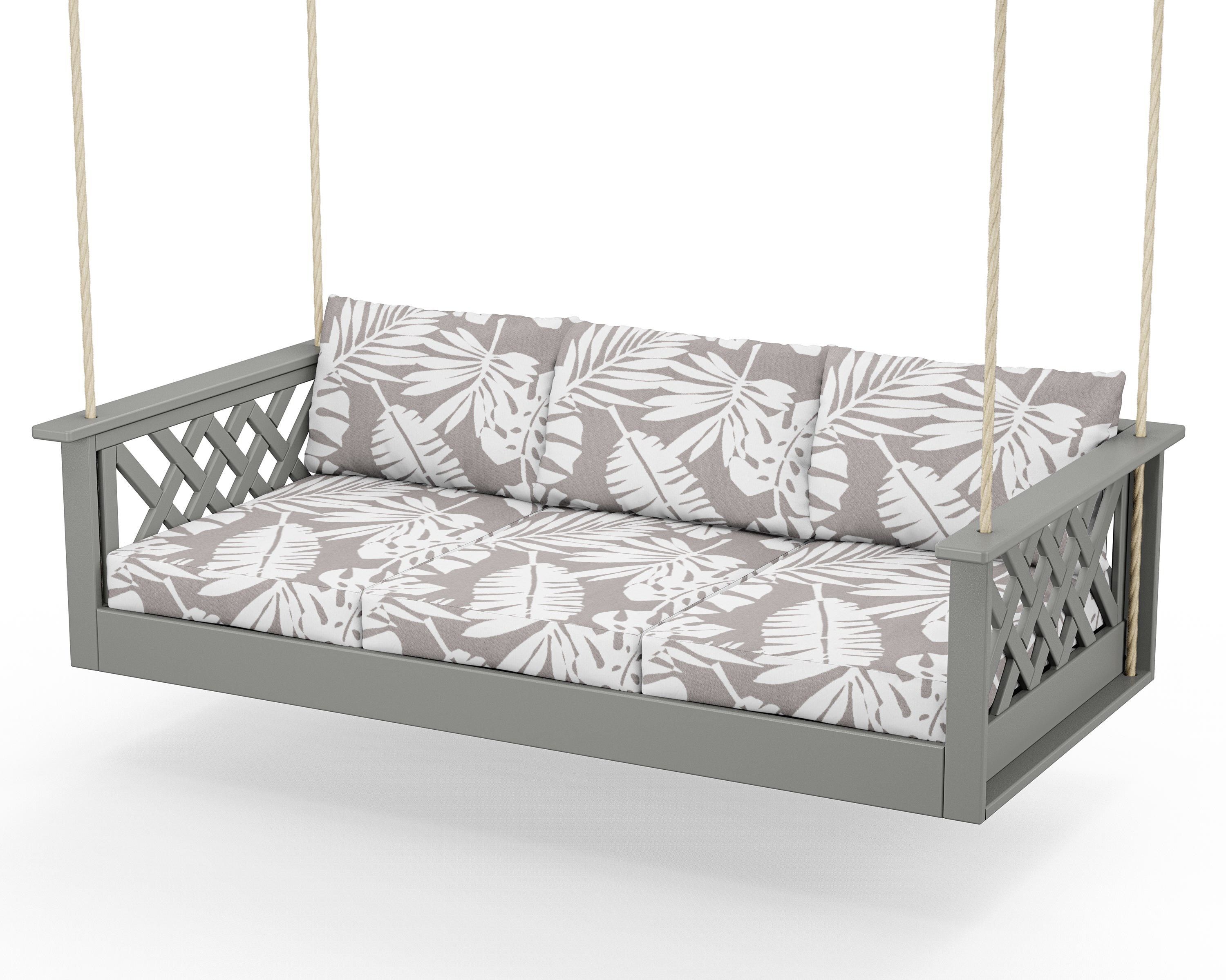 Country Living Wovendale Daybed Swing in Slate Grey / Leaf Grey Mist