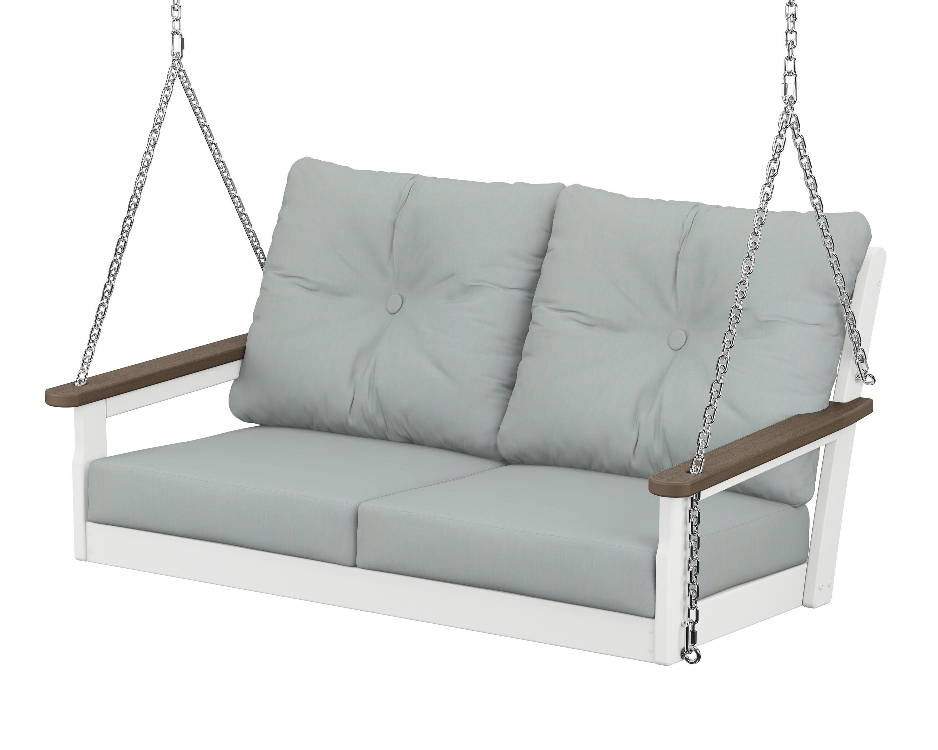 POLYWOOD® Vineyard Deep Seating Swing in White / Kona / Spa