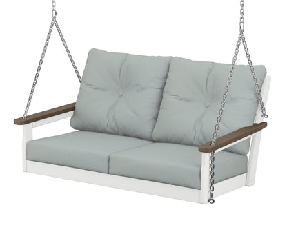POLYWOOD® Vineyard Deep Seating Swing in White / Kona / Spa