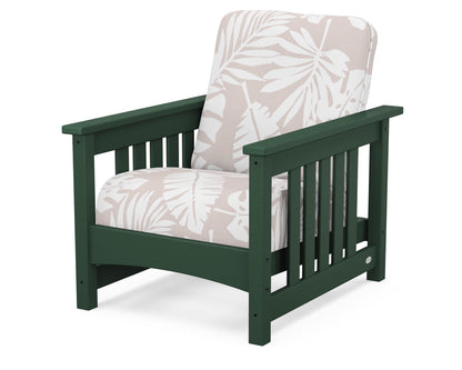 POLYWOOD® Club Mission Chair in Green / Leaf Dune Burlap