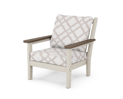 POLYWOOD® Chippendale Deep Seating Chair in Sand / Kona / Trellis Dune Burlap