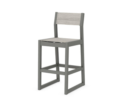 POLYWOOD® EDGE Sling Bar Side Chair in Slate Grey / Birch Sling