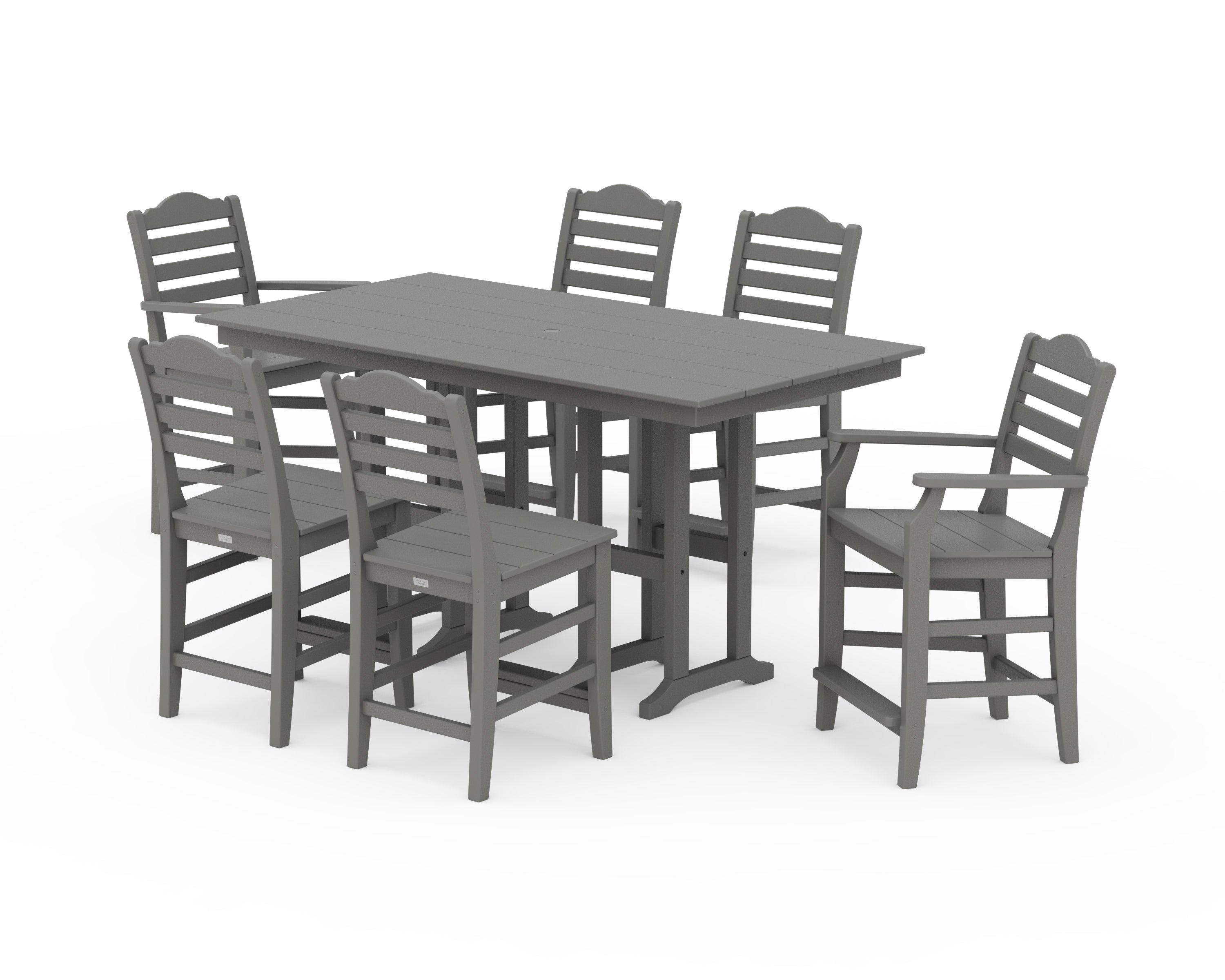 Draper James™ by  POLYWOOD® Savannah 7-Piece Farmhouse Counter Set in Slate Grey
