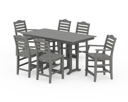 Draper James™ by  POLYWOOD® Savannah 7-Piece Farmhouse Counter Set in Slate Grey