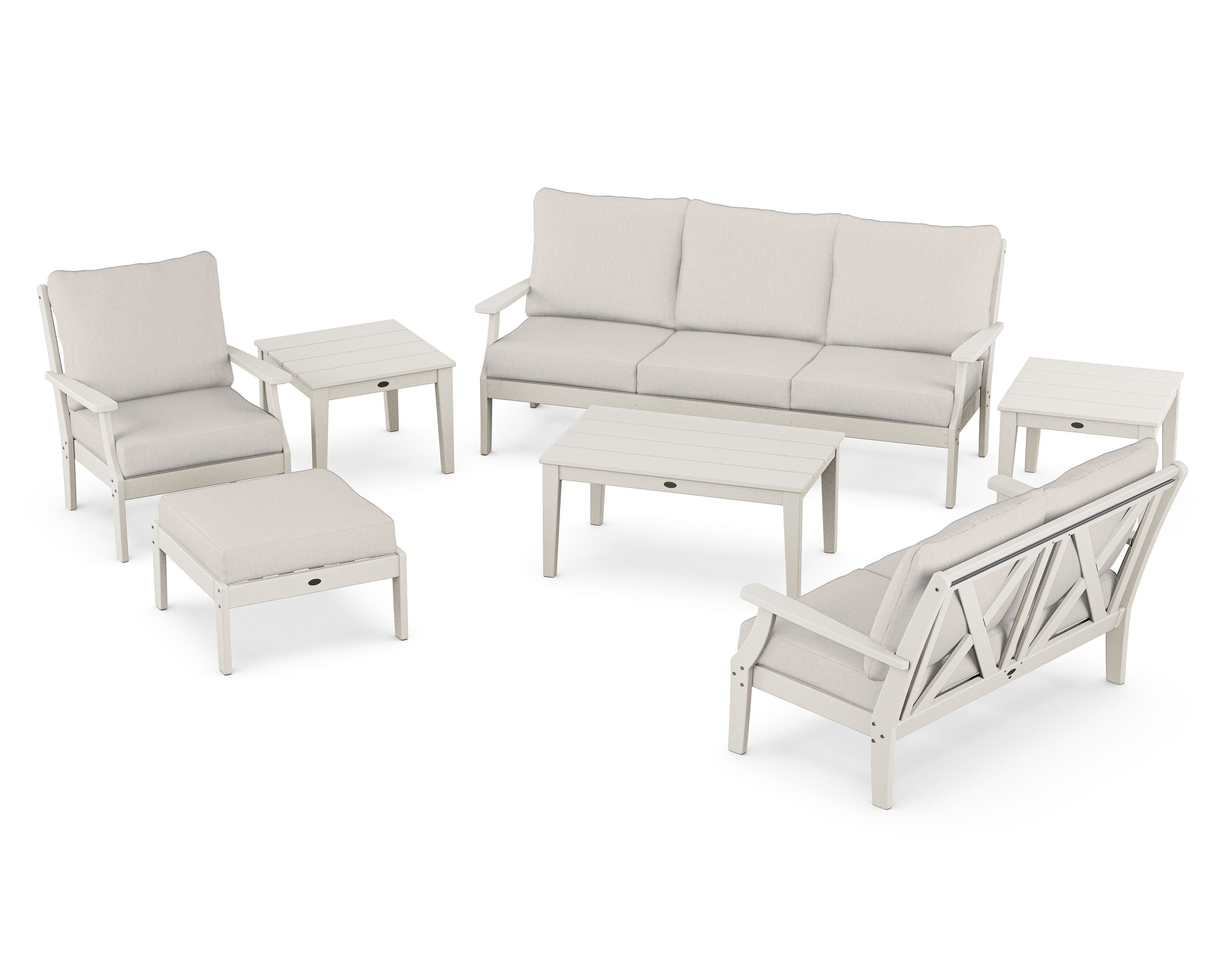 POLYWOOD® Braxton 7-Piece Deep Seating Set in Sand / Cast Ash