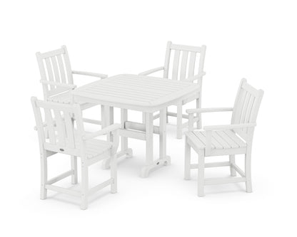 POLYWOOD® Traditional Garden 5-Piece Dining Set in White