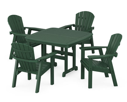 POLYWOOD® Seashell 5-Piece Dining Set with Trestle Legs in Green
