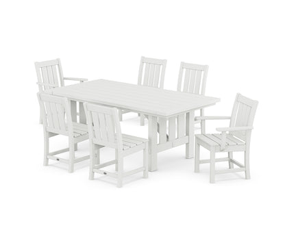 POLYWOOD® Oxford 7-Piece Dining Set with Mission Table in White