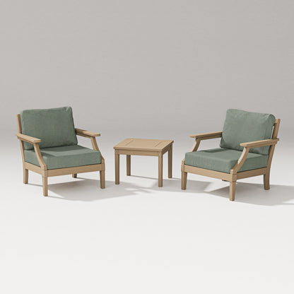 PW Designer Series Estate 3-Piece Lounge Chair Set in Vintage Sahara / Cast Sage