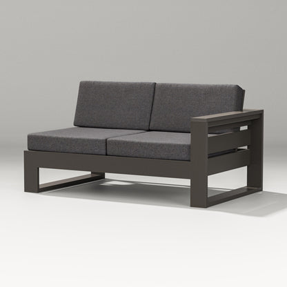 PW Designer Series Latitude Modular Right Arm Loveseat in Vintage Coffee / Ash Charcoal