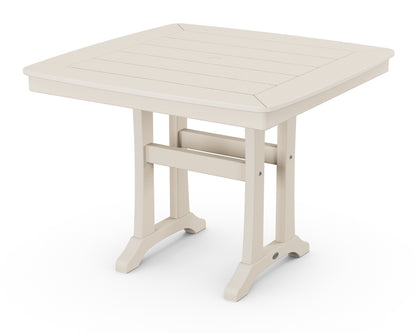 POLYWOOD® Nautical Trestle 37" Dining Table in Sand